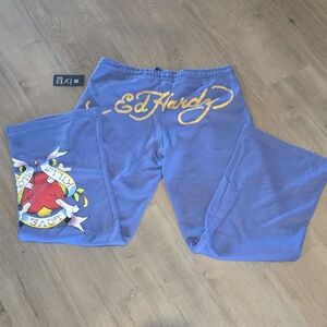 Ed Hardy Love Kills Vibrant Periwinkle Blue with Bold Graphic